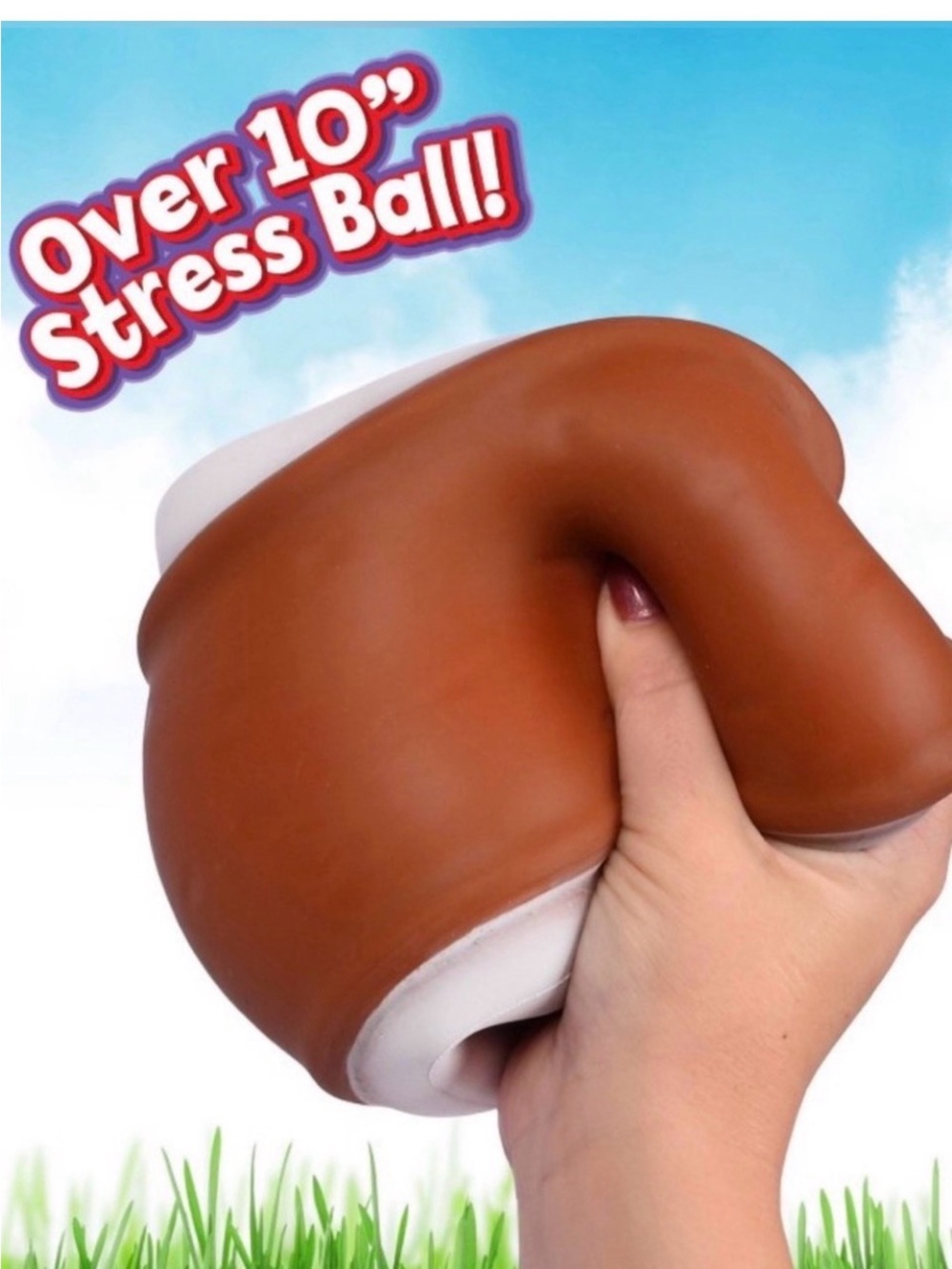 Squishy Stress Ball Toy - Brown and White Sensory Squish